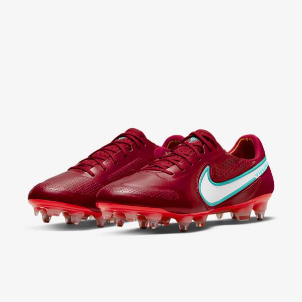 Nike Tiempo Legend 9 Elite SG-Pro AC Soft-Ground Women's Football Shoes Red / Light Red / White | NK690HCA