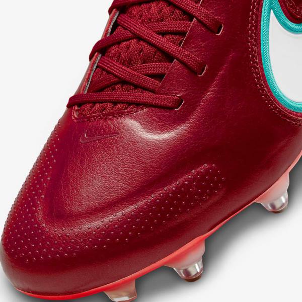 Nike Tiempo Legend 9 Elite SG-Pro AC Soft-Ground Women's Football Shoes Red / Light Red / White | NK690HCA