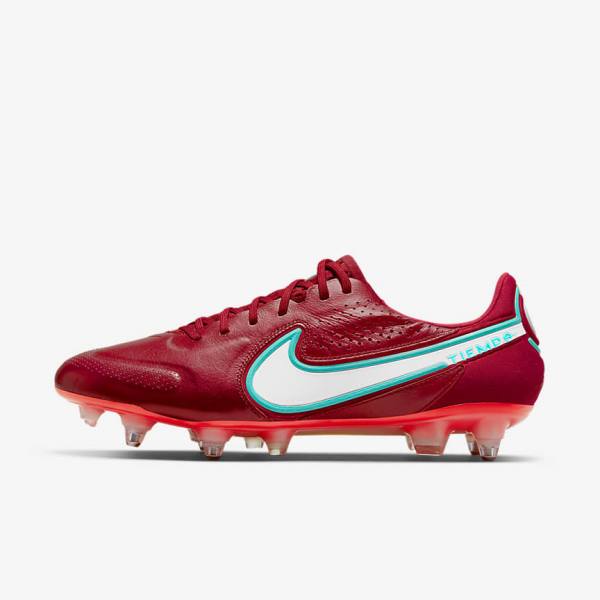 Nike Tiempo Legend 9 Elite SG-Pro AC Soft-Ground Women\'s Football Shoes Red / Light Red / White | NK690HCA