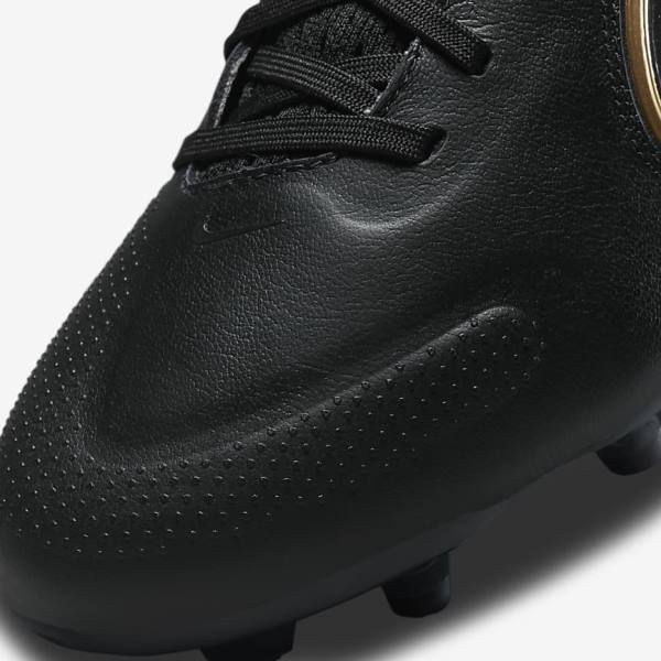 Nike Tiempo Legend 9 Pro FG Firm-Ground Women's Football Shoes Black / Dark Grey / Metal Gold / Metal Dark Grey | NK236QXS