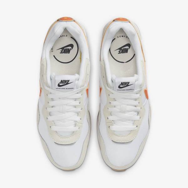 Nike Venture Runner Women's Sneakers White / Black / Orange | NK468INJ