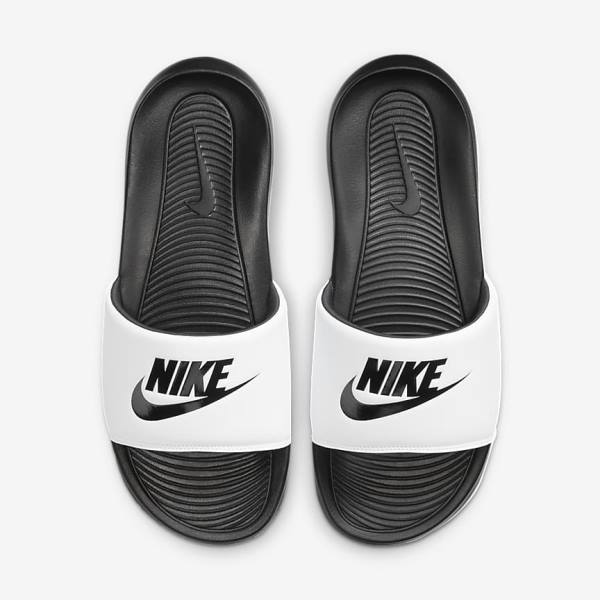 Nike Victori One Men's Slides Black / White | NK581QYU