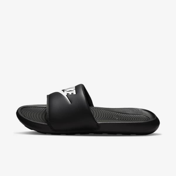 Nike Victori One Men\'s Slides Black / White | NK961MGD