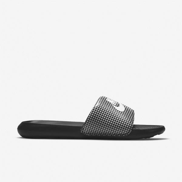 Nike Victori One Print Women's Slides Black / White | NK038FWN