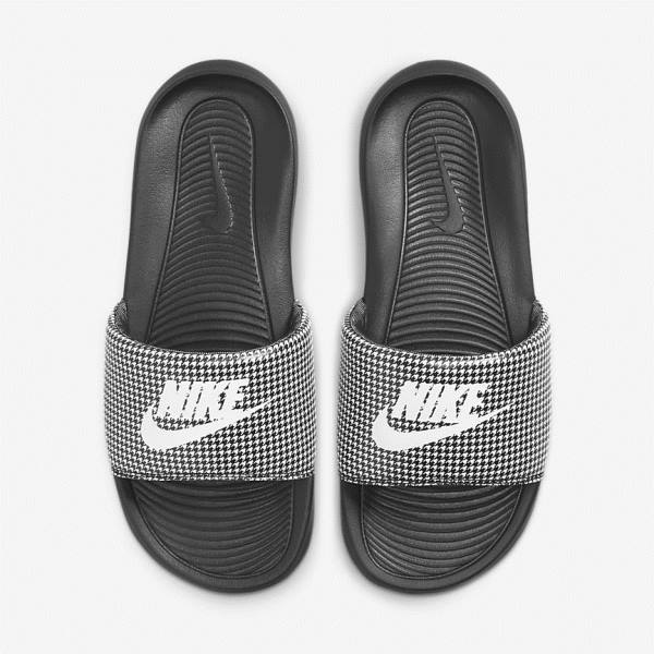 Nike Victori One Print Women's Slides Black / White | NK038FWN