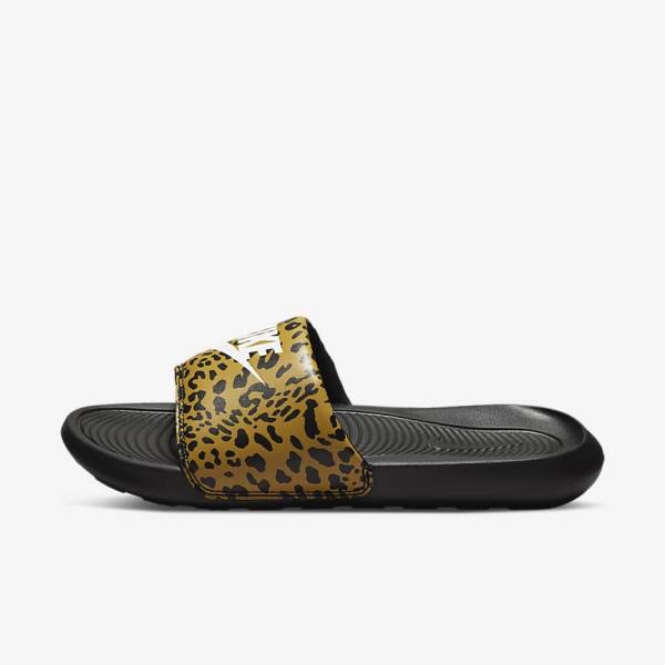 Nike Victori One Print Women\'s Slides Black / White | NK709BYJ