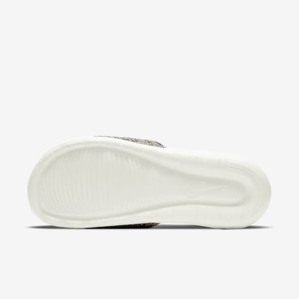 Nike Victori One Print Women's Slides Brown / White / Black | NK845OJT