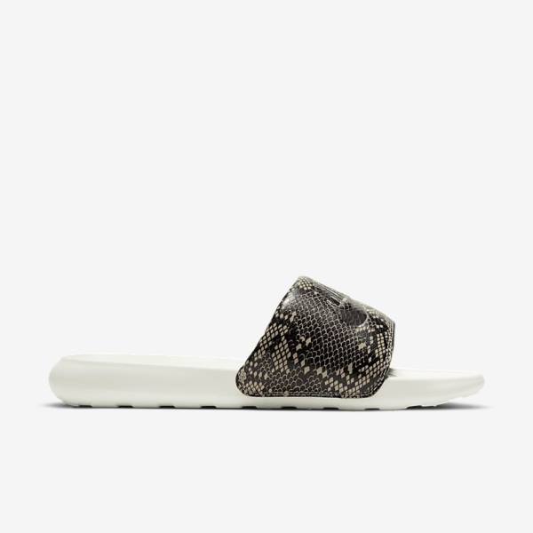 Nike Victori One Print Women's Slides Brown / White / Black | NK845OJT