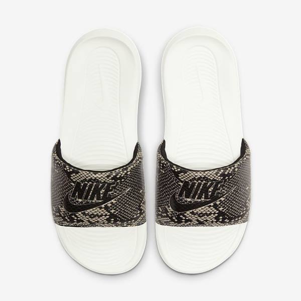 Nike Victori One Print Women's Slides Brown / White / Black | NK845OJT