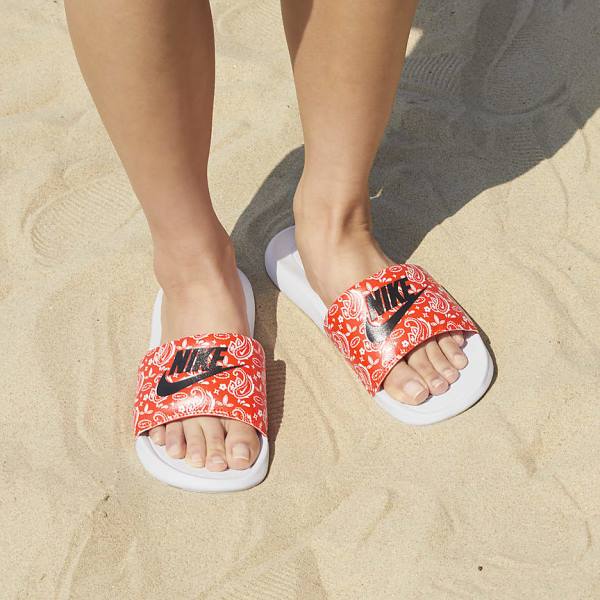 Nike Victori One Print Women's Slides Orange / White / Black | NK897EOD