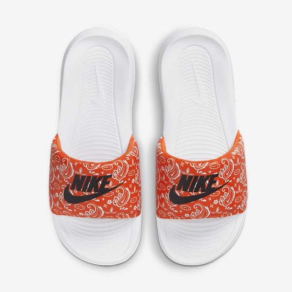 Nike Victori One Print Women's Slides Orange / White / Black | NK897EOD