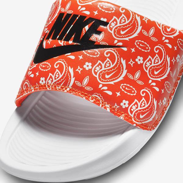 Nike Victori One Print Women's Slides Orange / White / Black | NK897EOD