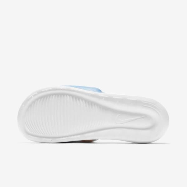 Nike Victori One Print Women's Slides White / Light Mango / Blue / White | NK401QTN