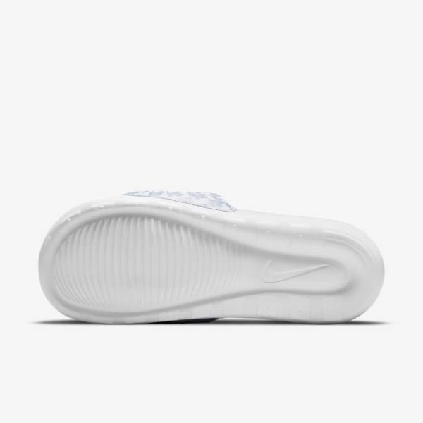 Nike Victori One Print Women's Slides White / Grey / Platinum / Metal Gold | NK730YPZ