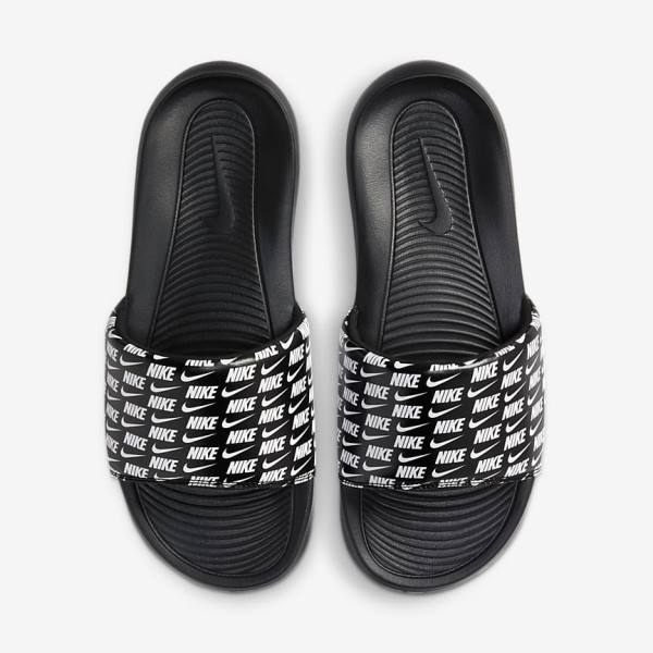 Nike Victori One Printed Men's Slides Black / White | NK432MPO