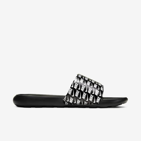 Nike Victori One Printed Men's Slides Black / White | NK432MPO