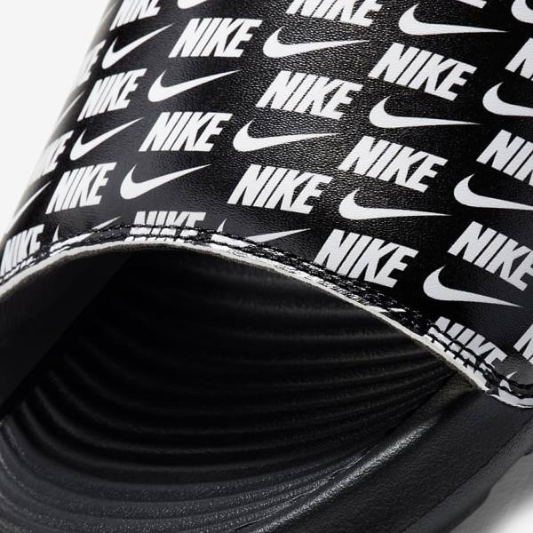 Nike Victori One Printed Men's Slides Black / White | NK432MPO