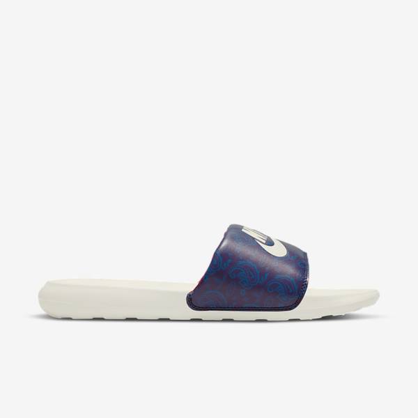 Nike Victori One Printed Men's Slides Blue / Dark Blue / Red | NK806AHL