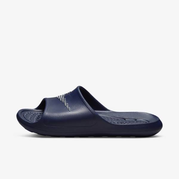 Nike Victori One Shower Men\'s Slides Navy / Navy / White | NK849ZPT