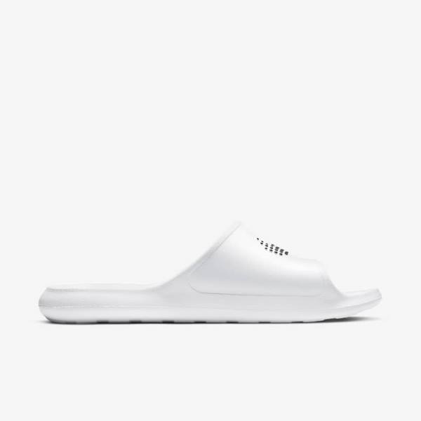 Nike Victori One Shower Men's Slides White / Black | NK820BLK