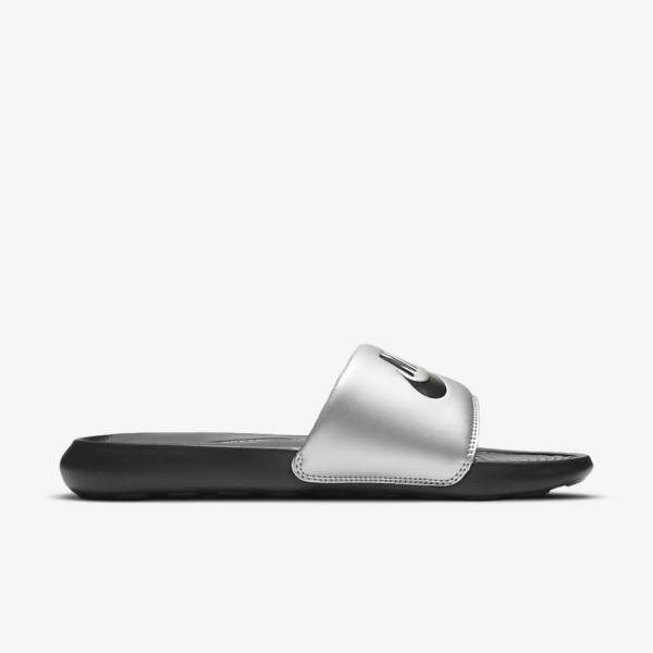 Nike Victori One Women's Slides Black / Metal Silver / Black | NK201JVY