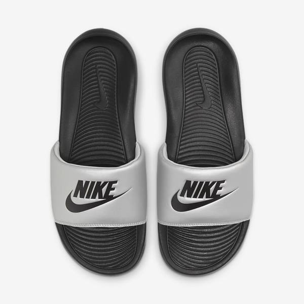 Nike Victori One Women's Slides Black / Metal Silver / Black | NK201JVY