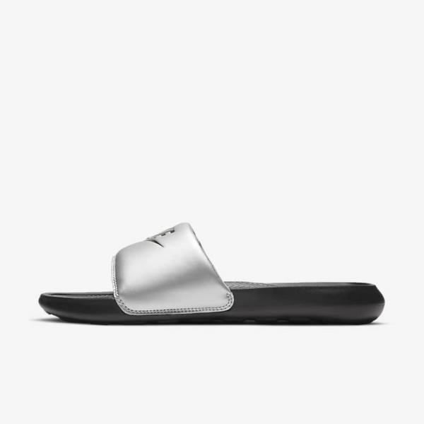 Nike Victori One Women\'s Slides Black / Metal Silver / Black | NK201JVY