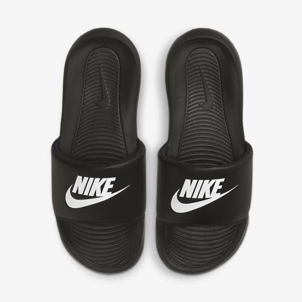 Nike Victori One Women's Slides Black / White | NK483OTK