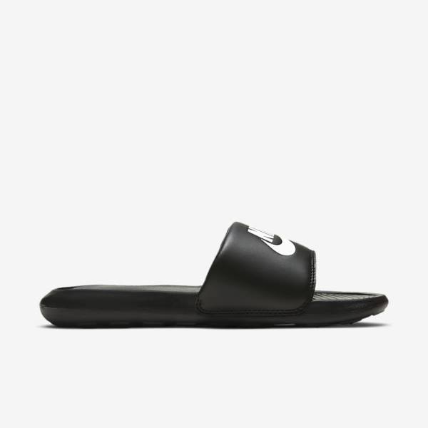 Nike Victori One Women's Slides Black / White | NK483OTK