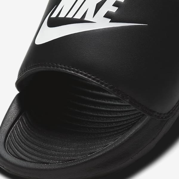 Nike Victori One Women's Slides Black / White | NK483OTK