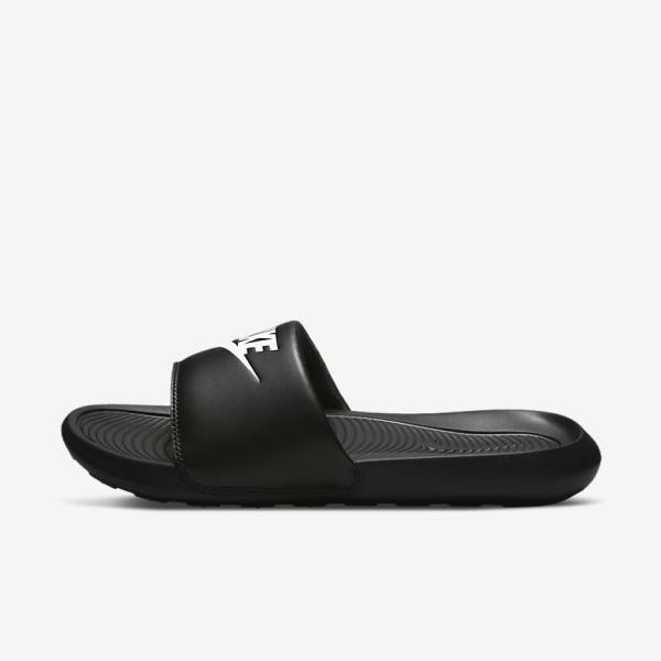 Nike Victori One Women\'s Slides Black / White | NK483OTK