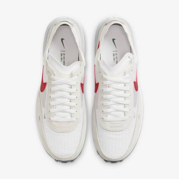 Nike Waffle One Men's Sneakers White / Green / Metal Silver / Red | NK783RMQ