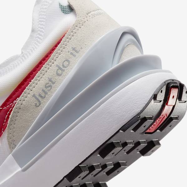 Nike Waffle One Men's Sneakers White / Green / Metal Silver / Red | NK783RMQ