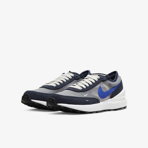 Nike Waffle One Older Kids' Walking Shoes Dark Obsidian / Black / Royal | NK098PLC