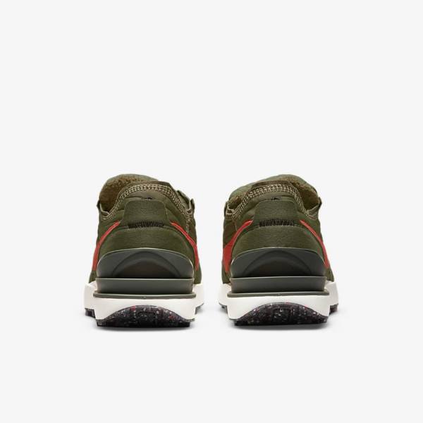 Nike Waffle One Premium Men's Sneakers Olive / Black / Orange | NK297DCM