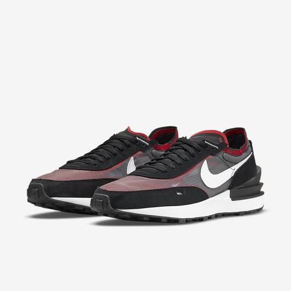 Nike Waffle One SE Men's Sneakers Black / Red / White | NK086YHV