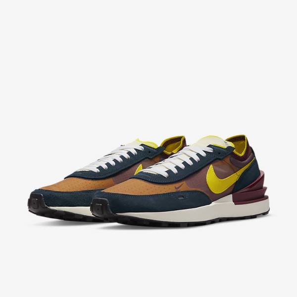 Nike Waffle One SE Men's Sneakers Navy / White / Yellow | NK631CHU