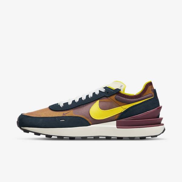 Nike Waffle One SE Men\'s Sneakers Navy / White / Yellow | NK631CHU