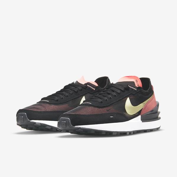 Nike Waffle One Women's Sneakers Black / Red / Light Green | NK265DGS