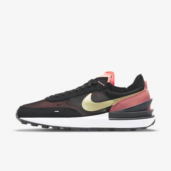 Nike Waffle One Women\'s Sneakers Black / Red / Light Green | NK265DGS