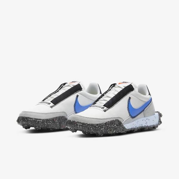 Nike Waffle Racer Crater Women's Sneakers White / Black / Blue | NK306MEO