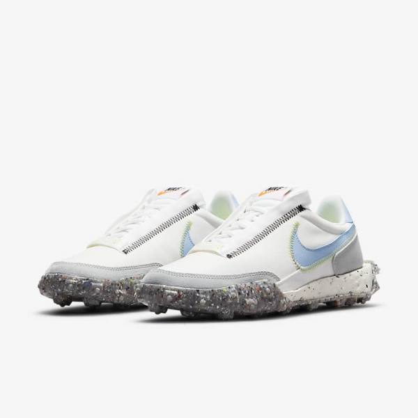 Nike Waffle Racer Crater Women's Sneakers White / Light Lemon | NK420ASI