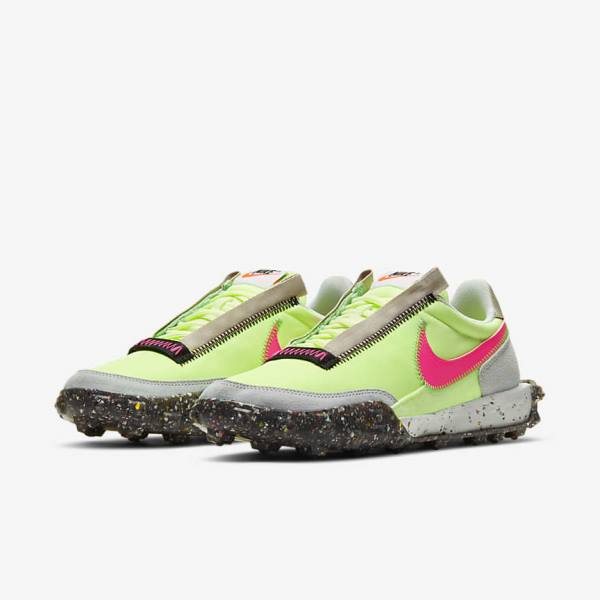 Nike Waffle Racer Crater Women's Sneakers Black / Green / Pink | NK865SXN