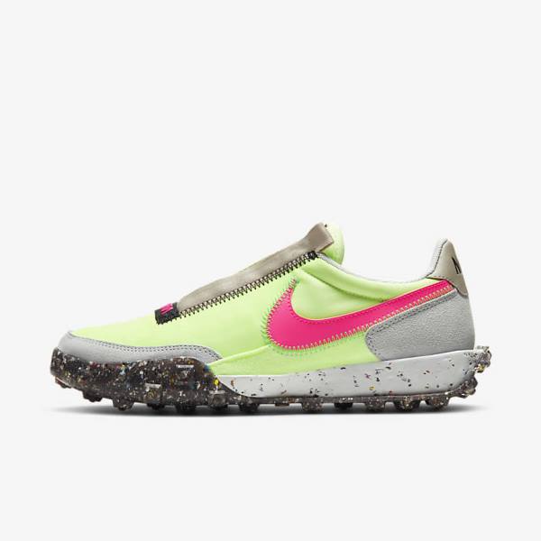 Nike Waffle Racer Crater Women\'s Sneakers Black / Green / Pink | NK865SXN