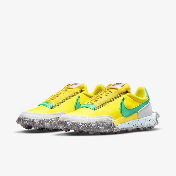 Nike Waffle Racer Crater Women's Sneakers Yellow / Blue / Green | NK925JTO