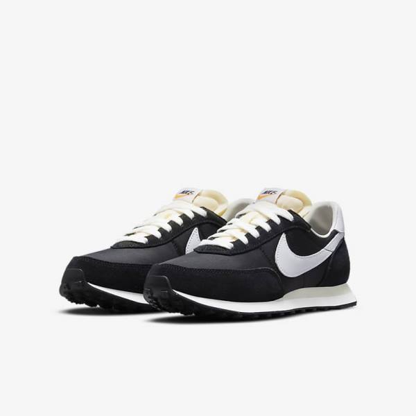 Nike Waffle Trainer 2 Older Kids' Sneakers Black / Orange / White | NK078EBH