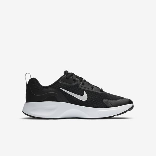 Nike WearAllDay Older Kids' Sneakers Black / White | NK386DVQ