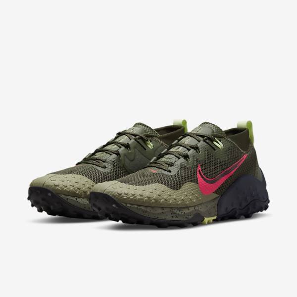 Nike Wildhorse 7 Trail Men's Running Shoes Khaki / Olive / Obsidian / Red | NK201YTK