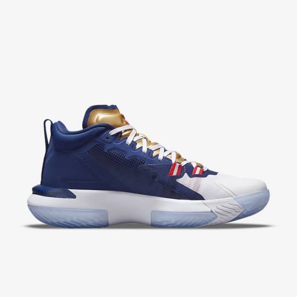 Nike Zion 1 Men's Basketball Shoes Blue / White / Metal Gold / Red | NK210ZPW