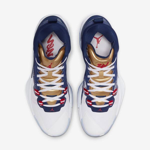 Nike Zion 1 Men's Basketball Shoes Blue / White / Metal Gold / Red | NK210ZPW